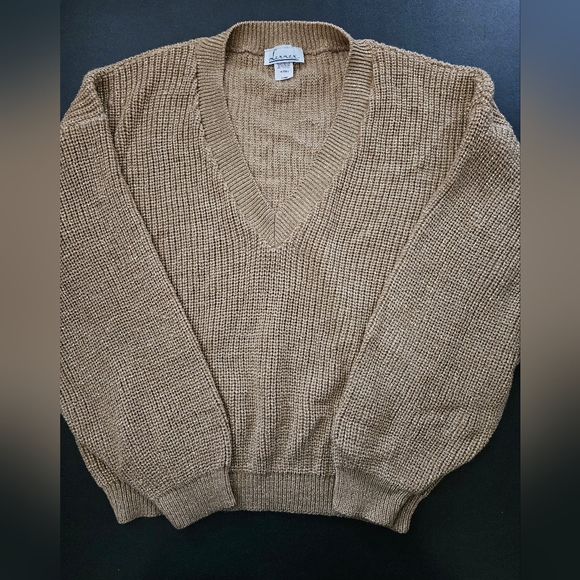 Vintage - Gold Metallic Lurex Blend "Lerner" Bulky Knit Sweater - NWOT - Picture 1 of 10